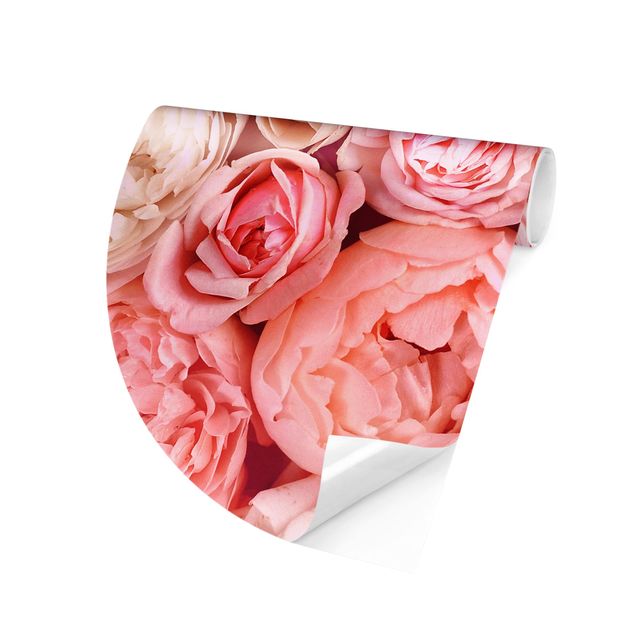papel de parede para quarto de casal moderno Roses Rosé Coral Shabby