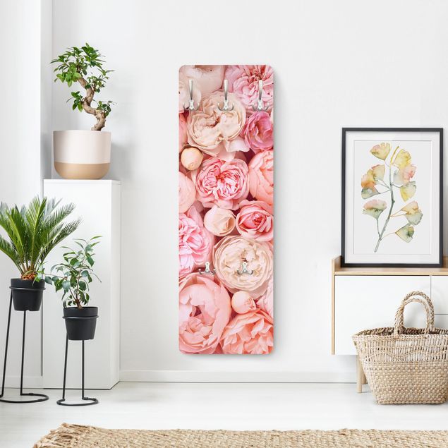 Cabides de parede flores Roses Rosé Coral Shabby