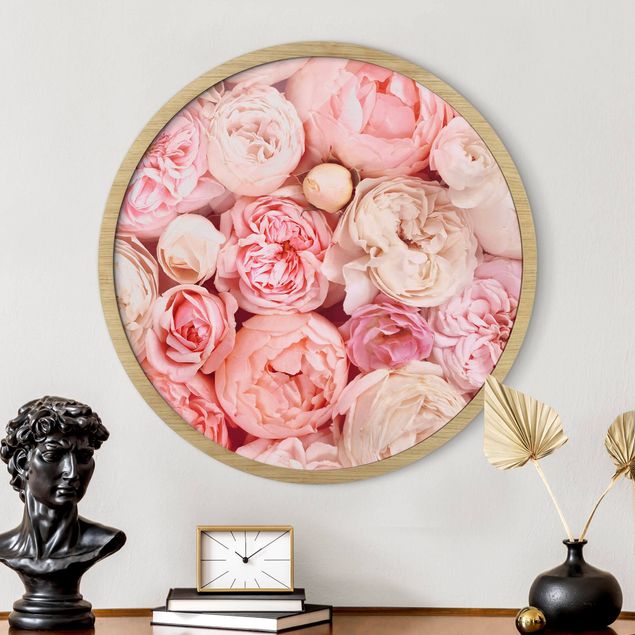 Quadros com moldura flores Roses Rosé Coral Shabby