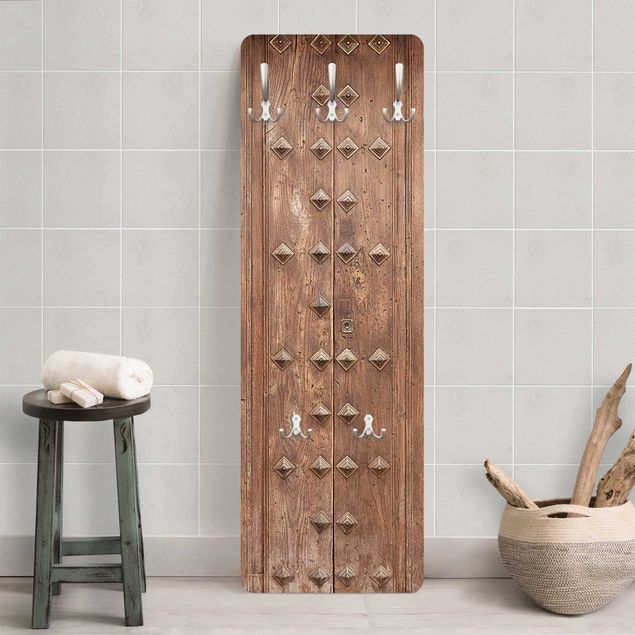 Cabides de parede imitação madeira Rustic Spanish Wooden Door