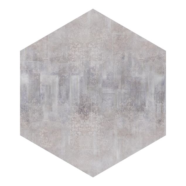 Papel de parede hexagonal Rustic Concrete Pattern Grey
