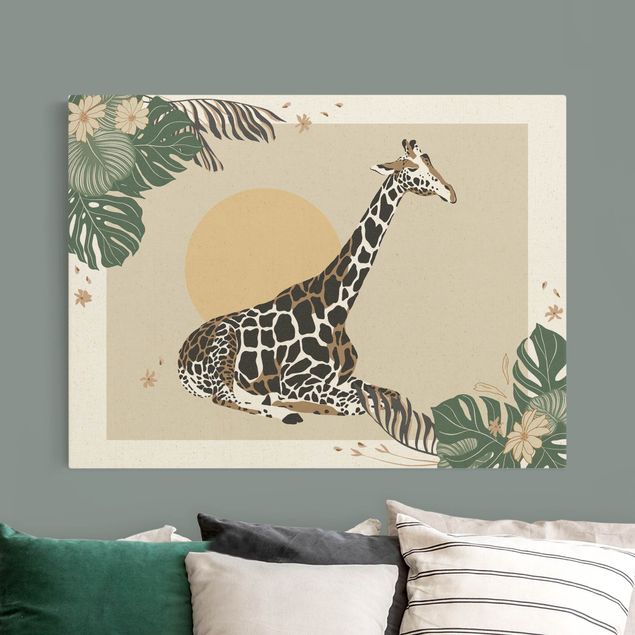 Quadros girafas Safari Animals - Giraffe At Sunset