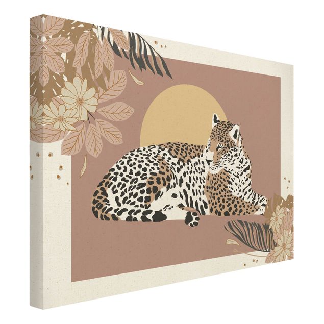 Telas decorativas Safari Animals - Leopard At Sunset