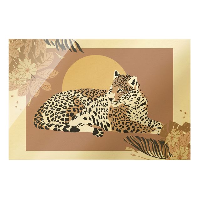 Quadros rosas Safari Animals - Leopard At Sunset