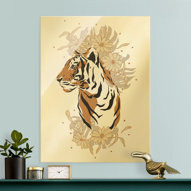 Quadros em vidro animais Safari Animals - Portrait Tiger