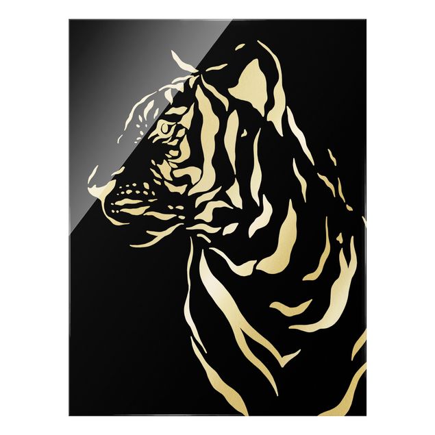 quadros preto e branco para decoração Safari Animals - Portrait Tiger Black