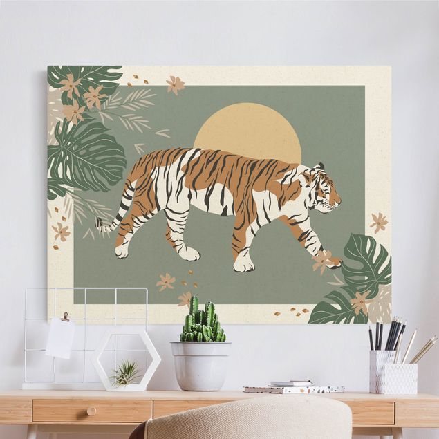 Telas decorativas tigres Safari Animals - Tiger At Sunset