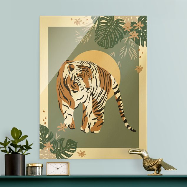 Quadros em vidro flores Safari Animals - Tiger