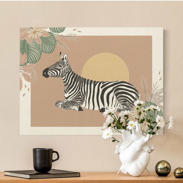 Quadros zebras Safari Animals - Zebra At Sunset