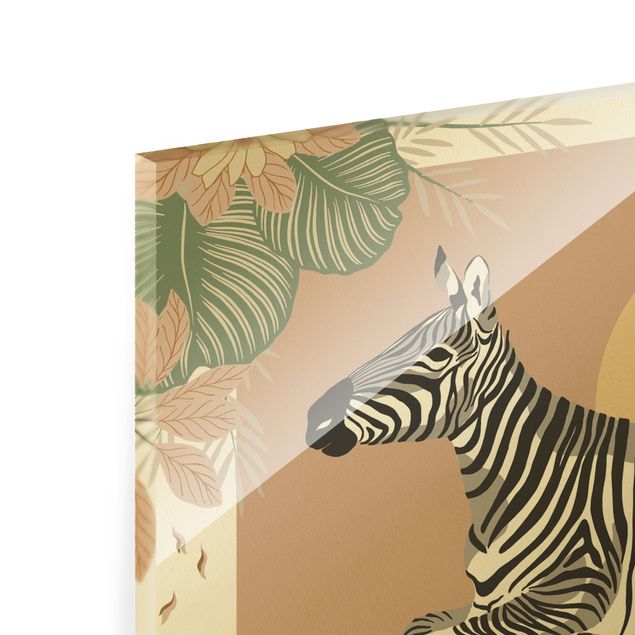 Quadros decorativos Safari Animals - Zebra At Sunset