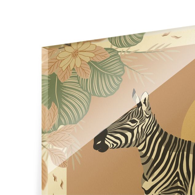 Quadros decorativos Safari Animals - Zebra At Sunset