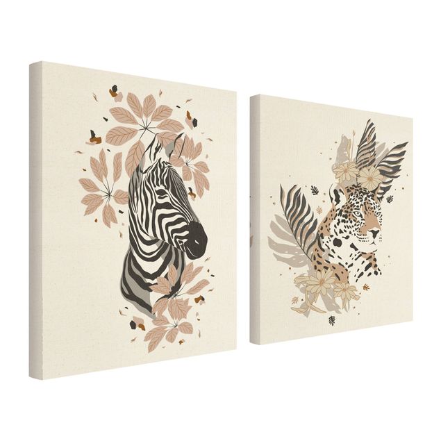 Quadros decorativos Safari Animals - Zebra And Leopard