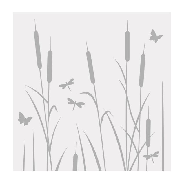 Películas de privacidade para janelas Reed With Dragonflies And Butterflies II