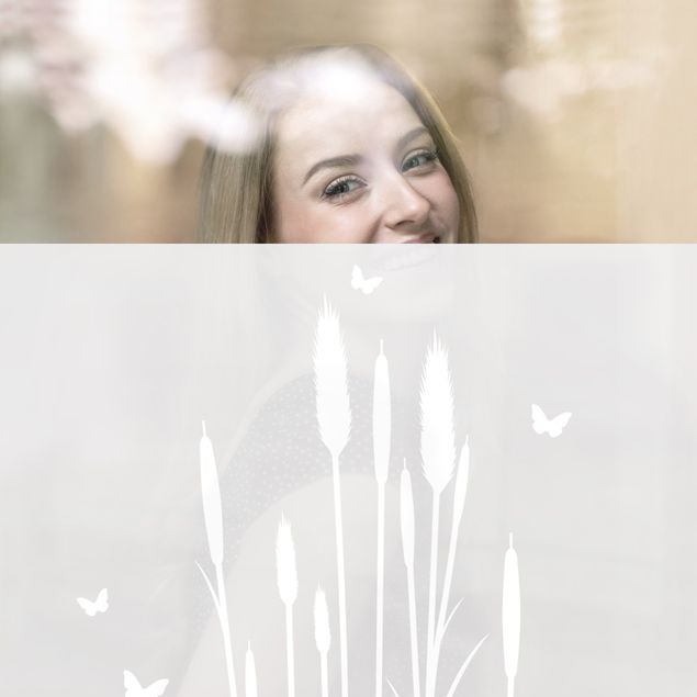 Películas de privacidade para janelas Reed With Butterflies