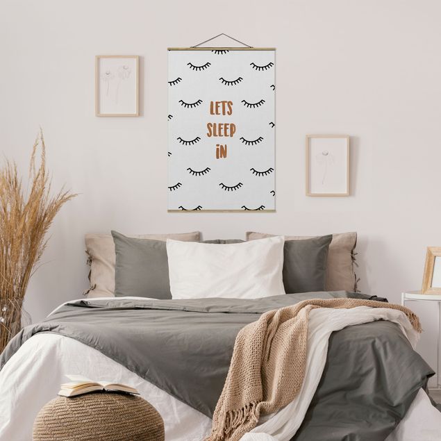 quadros modernos para quarto de casal Bedroom Quote Lets Sleep In
