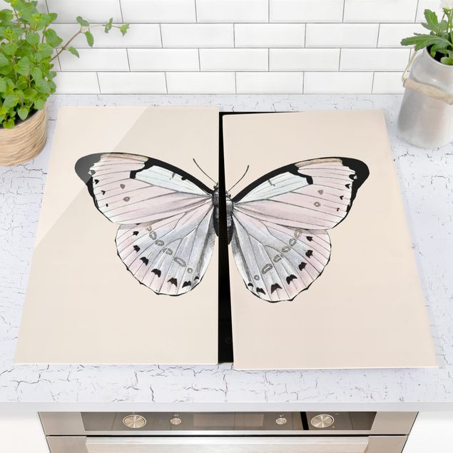 decoraçao para parede de cozinha Butterfly On Beige