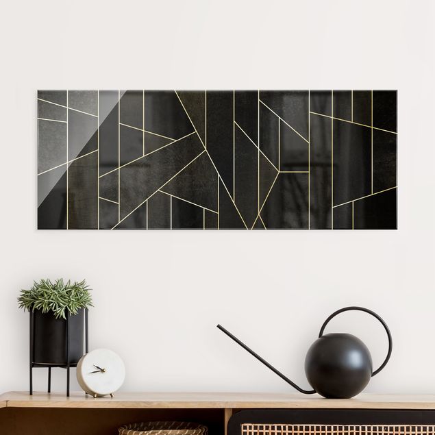 decoraçao para parede de cozinha Black And White Geometric Watercolour