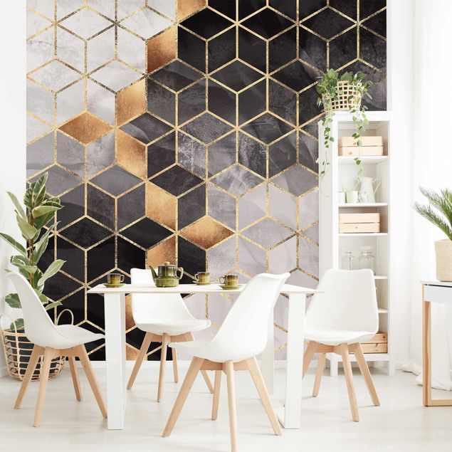 decoraçoes cozinha Black And White Golden Geometry