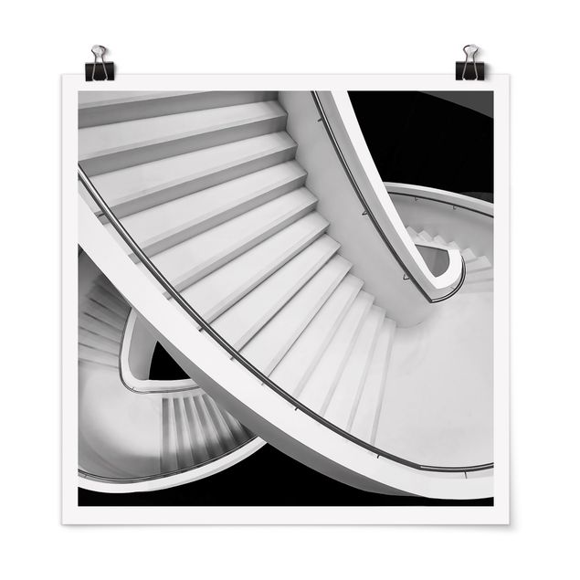 Quadros cidades Black And White Architecture Of Stairs