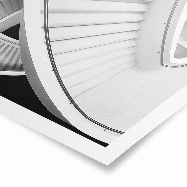 quadros em preto e branco Black And White Architecture Of Stairs