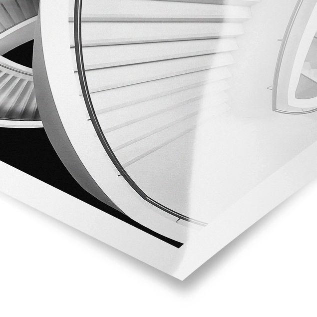 quadros para parede Black And White Architecture Of Stairs
