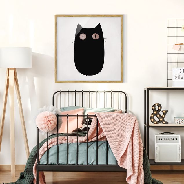 quadro de gato Black Cat Illustration