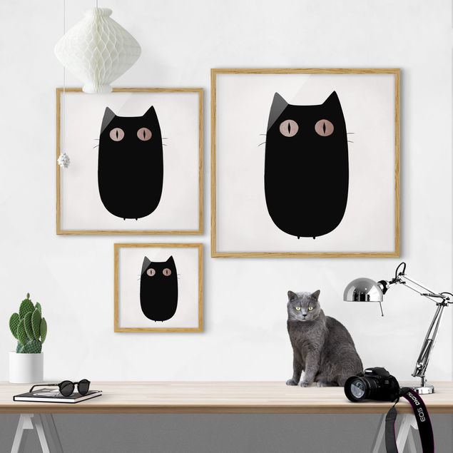 Quadros famosos Black Cat Illustration
