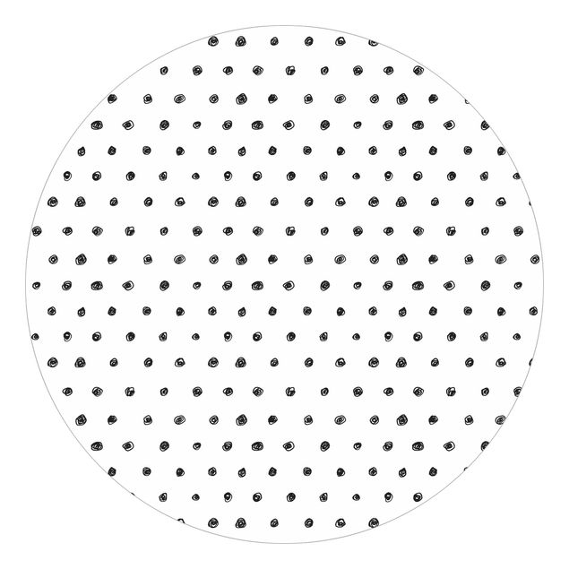 papel de parede para quarto de casal moderno Black Ink Dot Pattern