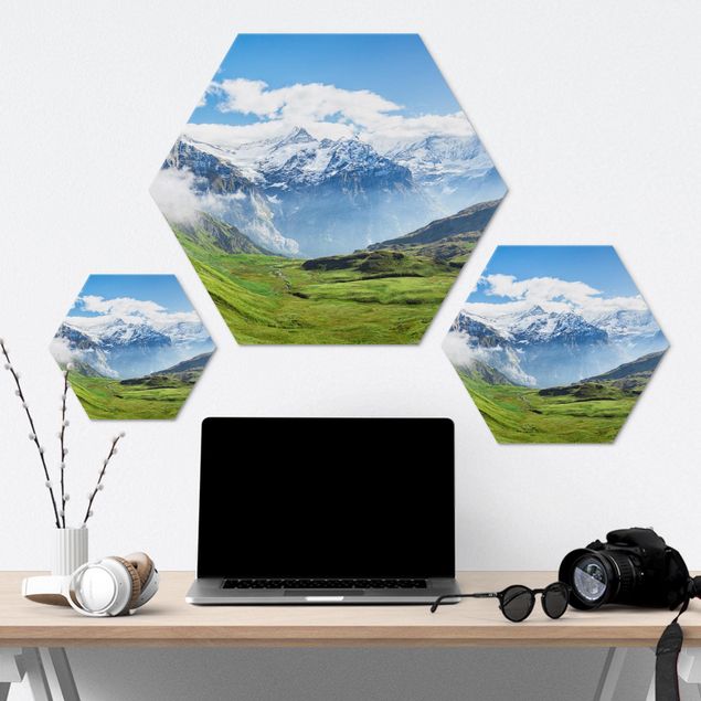 quadro decorativo verde Swiss Alpine Panorama