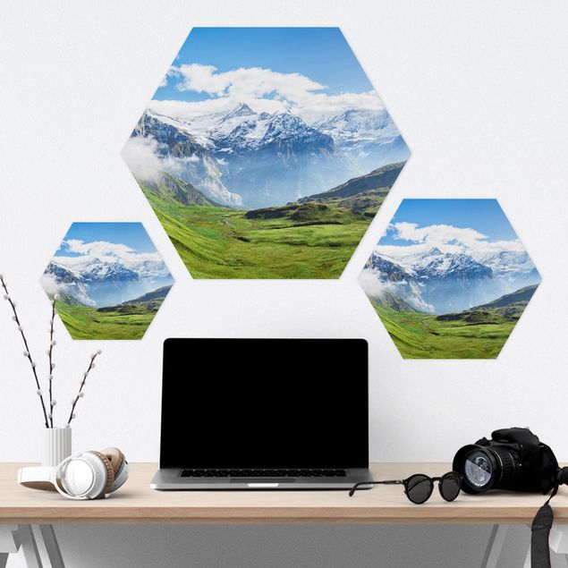 quadro decorativo verde Swiss Alpine Panorama