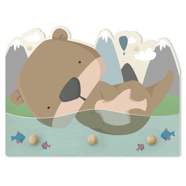 Cabide de parede Swimming Baby Otter