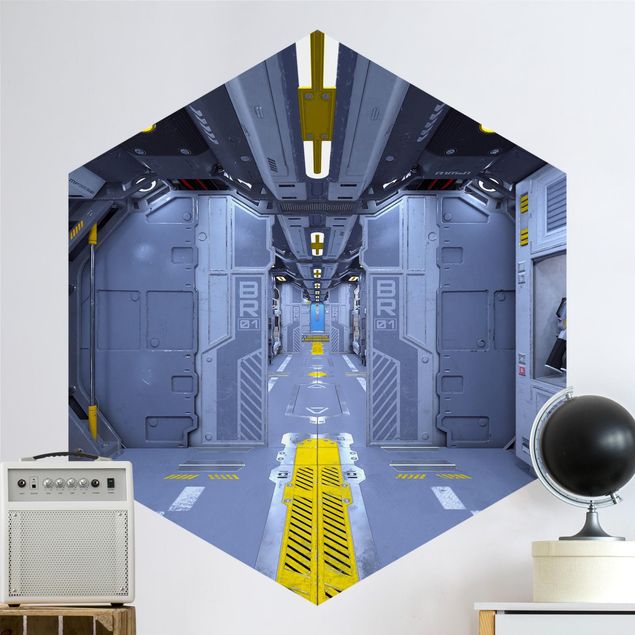 papel de parede para quarto de casal moderno Sci-Fi Inside A Spaceship