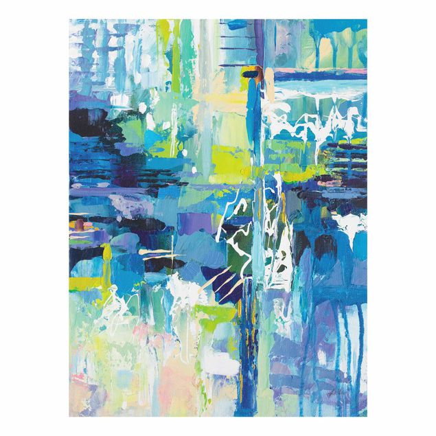 quadro decorativo verde Sequence in blue and green