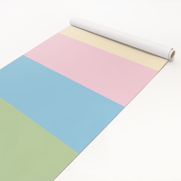 Papel autocolante para móveis mesas Set of 4 Stripes Pastel colours - Cream Rose Pastel Blue Mint