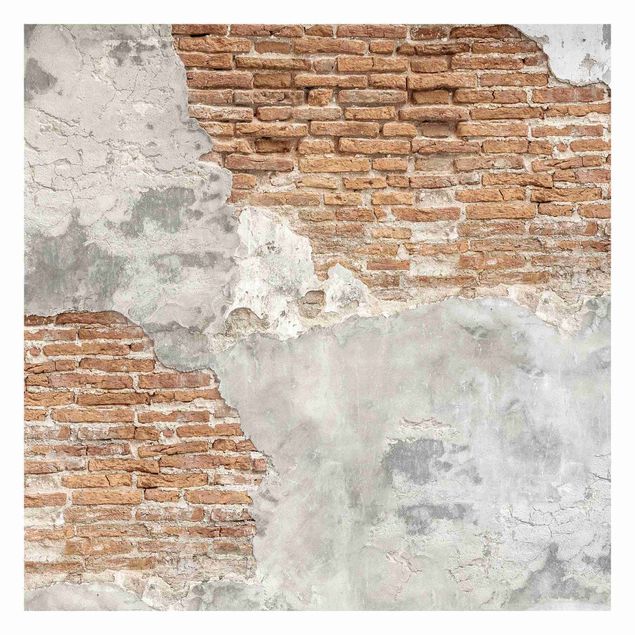 Papel de parede castanho Shabby Brick Wall