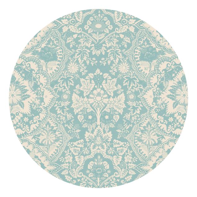 papel parede vintage Shabby Baroque Wallpaper In Azure II