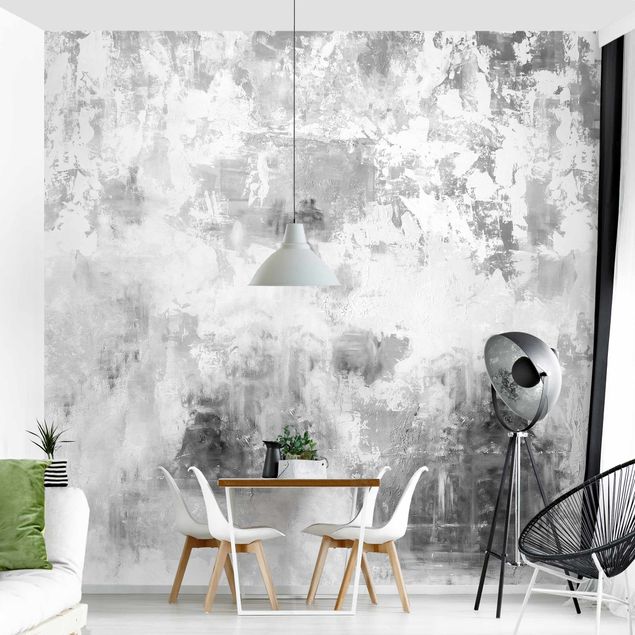Papel de parede padrões Shabby Concrete Wall Plaster Grey
