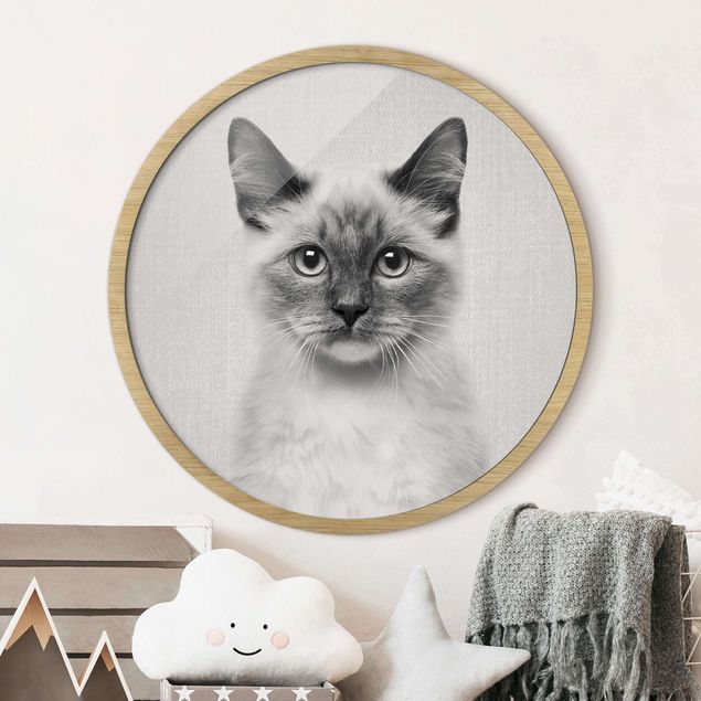 decoração para quartos infantis Siamese Cat Sibylle Black And White