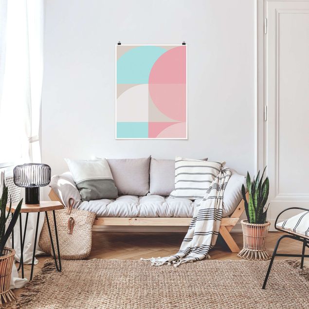 Posters abstratos Scandinavian Shapes In Pastel ll
