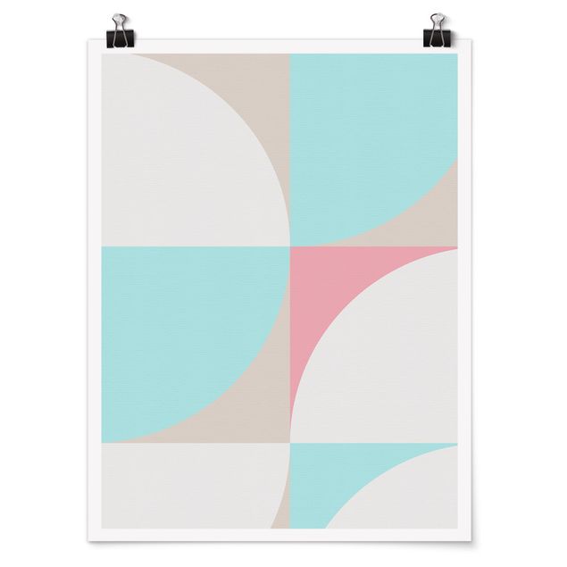 Quadros abstratos Scandinavian Shapes In Pastel