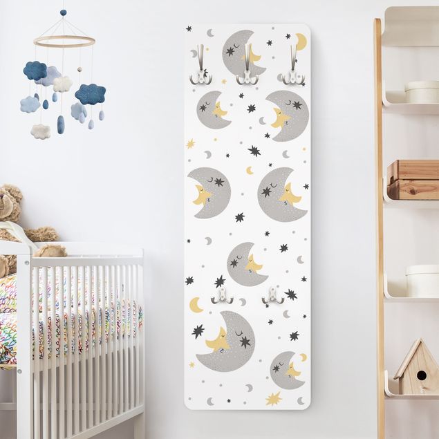 decoração para quartos infantis Scandinavian Moon And Star Kissing