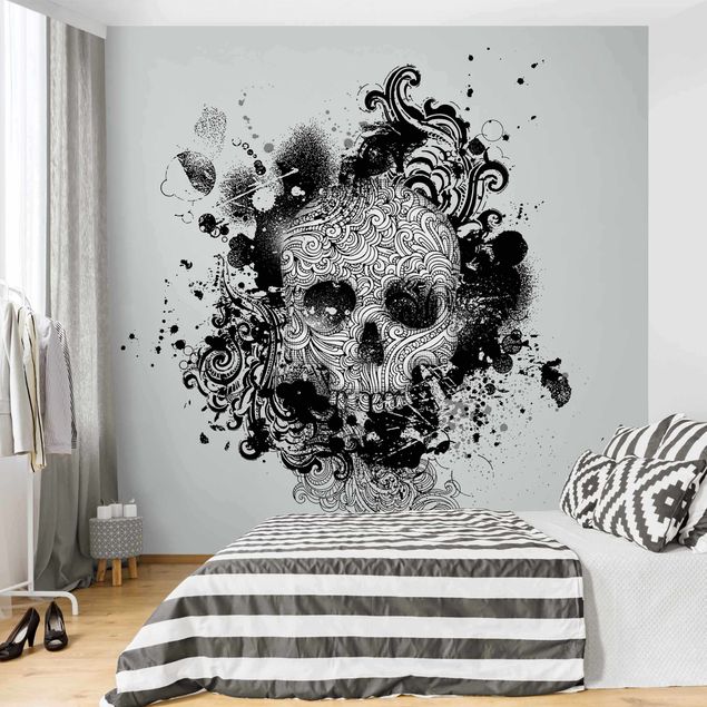Papel de parede grafite Skull