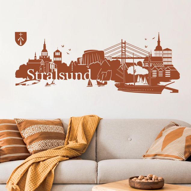 Autocolantes de parede metrópoles Skyline Stralsund
