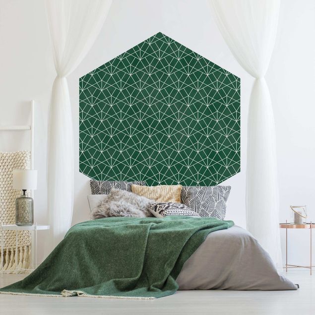 Papel de parede padrões Emerald Art Deco Line Pattern