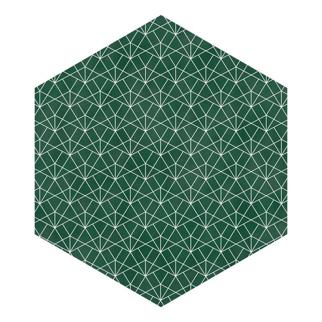 papel parede cinza Emerald Art Deco Line Pattern