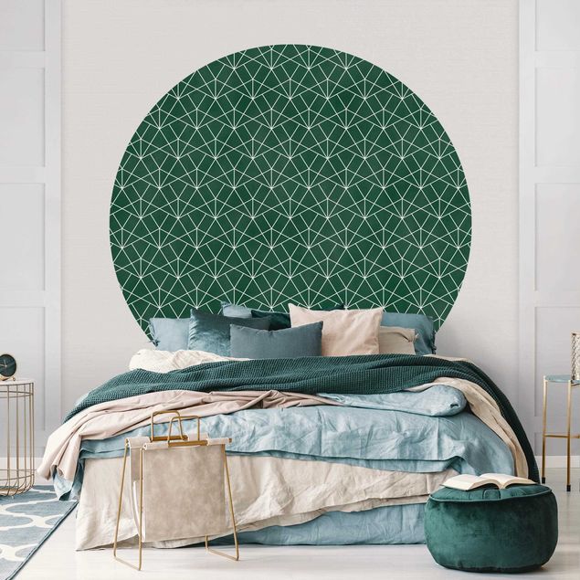 Papel de parede geométrico Emerald Art Deco Line Pattern