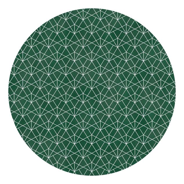 Papel de parede vintage Emerald Art Deco Line Pattern