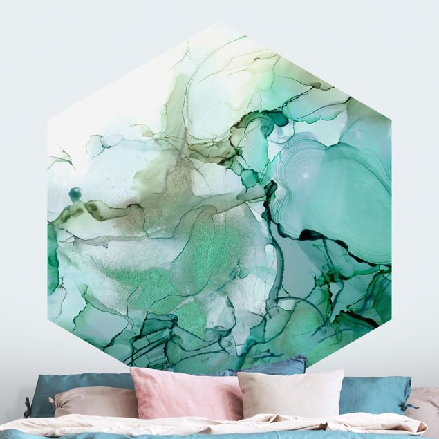 papel de parede para quarto de casal moderno Emerald-Coloured Storm