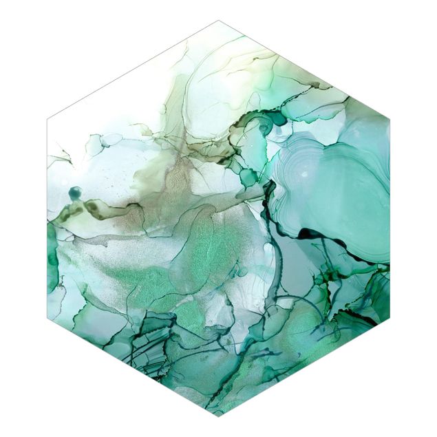 Papel de parede hexagonal Emerald-Coloured Storm