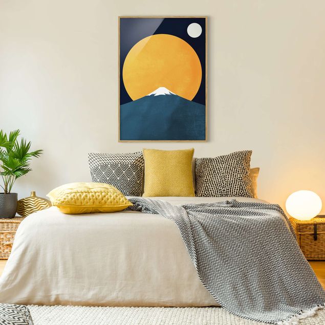 quadro com paisagens Sun, Moon And Mountain